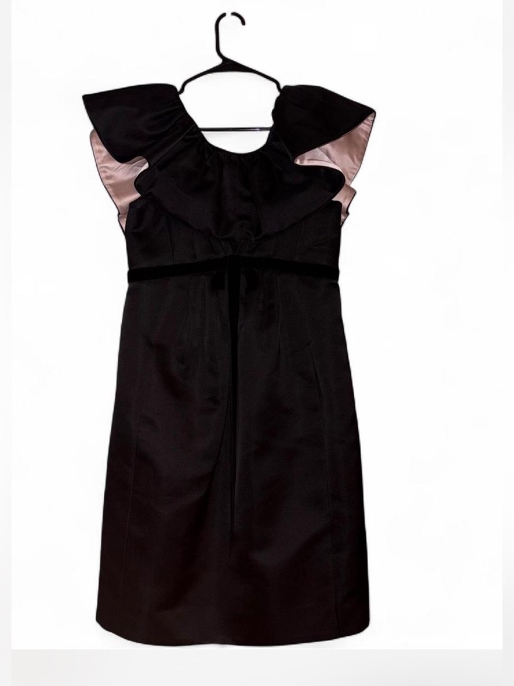 Marc Jacobs Black Silk Runway Open Back Cocktail Velvet Empire Waist Dress Sz 10